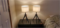 Tripod table lamps (pair)