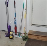 Cleaning supplies, wet mops, dusters