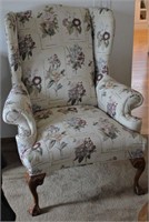 Wing Back Chair Claw Feet 35"W 42"T 45"D