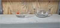 Anchor Hocking mixing bowl, glass serving bowl