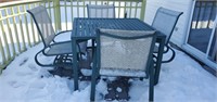 Patio table, chairs (4)