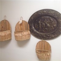baskets, wall art, and hamper