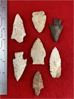 7 Arkansas Arrowheads    Indian Artifact Arrowhead