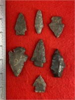 7 Arkansas Arrowheads    Indian Artifact Arrowhead