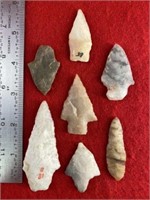 7 Novaculite Arkansas Arrowheads    Indian Artifac