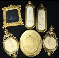 6pc Mirror & Greek Wall Plaques