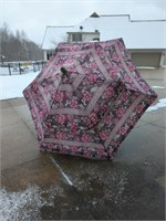 Large floral print outdoor umbrella