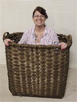 Large Antique Split Wood Woven Basket