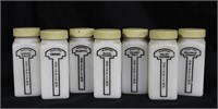 Griffith Lab Corp Milk Glass Spice Jars