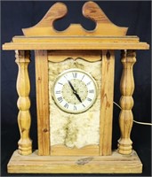 Wood w/Faux Fur Mantel Clock
