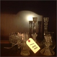 candlesticks and glass