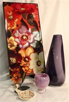 Colorful Art, Purple Blown Glass Vases ++