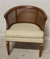 Vintage Rhea's Furniture Cane Back Barrel Chair