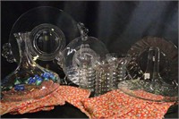 Glassware, Plates, Decanter & Napkins