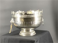 Huge magnificent antique silver plated bowl