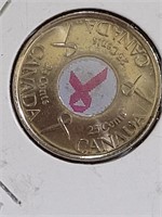 CANADIAN 2006 "PINK RIBBON" COLOURED 25¢ PIECE