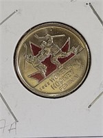 CANADIAN 2009 "WOMEN'S HOCKEY" COLOURED 25¢ PIECE