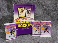 3 unopened packs of 1991 score hockey cards