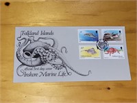 FALKLAND ISLANDS INSHORE MARINE LIFE 1ST DAY COVER