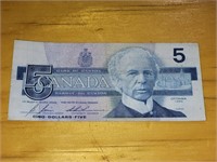 CANADIAN 1986 $5.00 DOLLAR NOTE