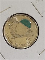 CANADIAN 2011 "BISON" COLOURED 25¢ PIECE