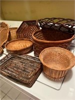 Vintage Hand Woven Baskets+