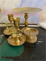 4 Brass Candlestands