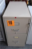 Heavy (2) Drawer Metal File Cabinet with Key