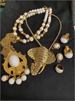 White and Gold Costume Jewelry