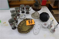 Coffee Mugs, Oil Lamp & Miscellaneous