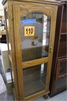 Solid Oak Curio Cabinet (Missing Side Pane of