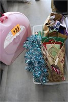 Wreath Holder, Tote of Gift Bags & Decor