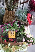 Floor Vase & Faux Flowers