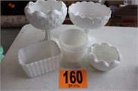 Collection of Milk Glass Containers