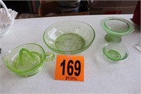 Collection of Vintage Green Glass