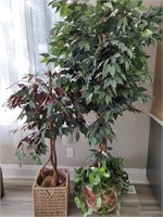 2 POTTED ARTIFICIAL TREES
