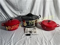 Two Tramontina Dutch Ovens and Crockpot