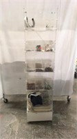 60 inch tall plexi glass organizer with contents