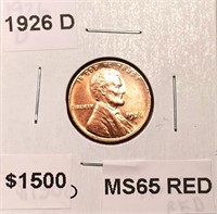 1926-D Lincoln Wheat Penny GEM BU RED