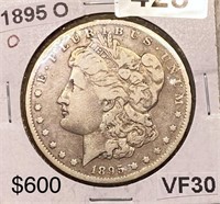 1895-O Morgan Silver Dollar VF30