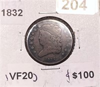 1832 Classic Head Half Cent VF20