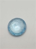 CERT 6.30 Ct Faceted Blue Topaz, Round Shape, GLI