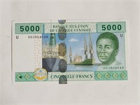 CAMEROON 5000 FRANCS 2002 aUNC  .(CM2)