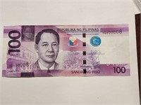 PHILIPPINES 100 PISOS FANCY SN.3 in one.PH22