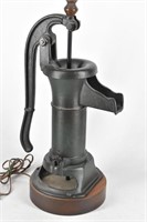 Cast Iron Hand Pump Table Lamp