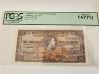 Bermuda 5 Shillings 1.5.1957 P-18b PCGS 66.EK21