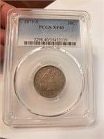 1875-S Twenty Cent PCGS 40 Rare Coin.M35