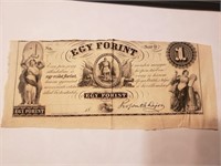 "EGY FORINT"1800'S(HUNGARIAN FUND)Obsolete USA VF