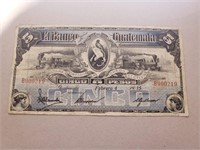 Guatemala 5 pesos 4 Feburary 1915 worth $300 VF