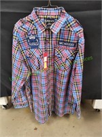 (2) XXXL Plaid Collard Button Long Sleeve Shirt